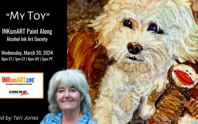My Toy – Alcohol Ink Painting of a Puppy
