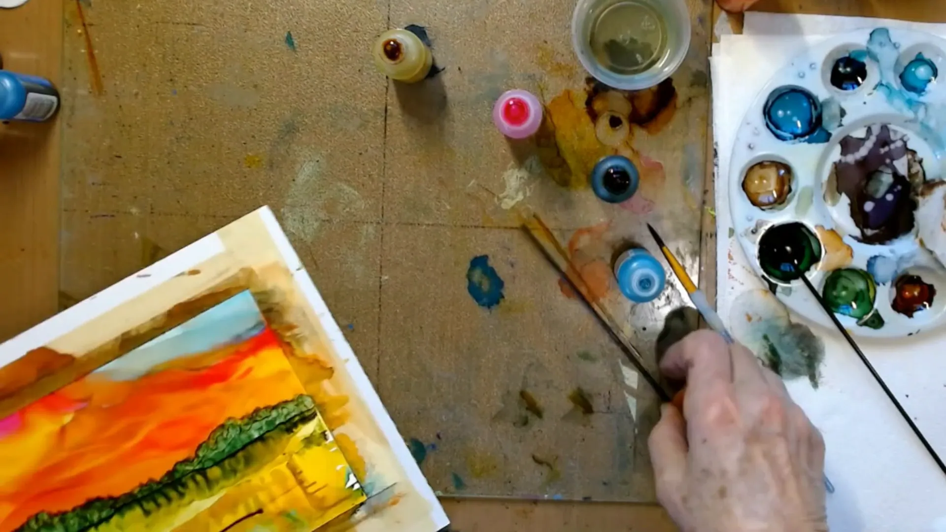Adding reflections in the water with alcohol ink