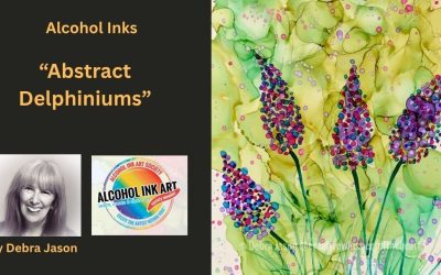 How to Paint Abstract Delphiniums with Alcohol Ink